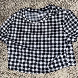 shein cropped checkered top